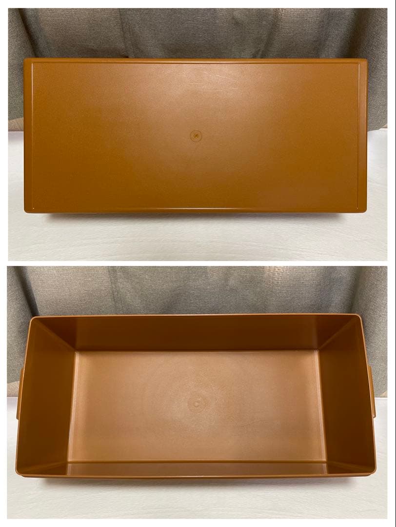 美品/2個セット/タッパーウェア/ディープ/ロング/スーパーケース/セピア②