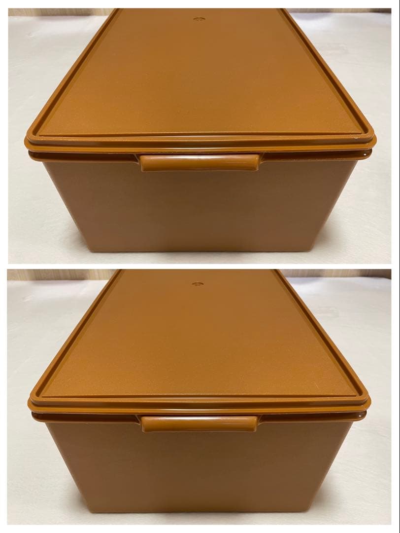 美品/2個セット/タッパーウェア/ディープ/ロング/スーパーケース/セピア②