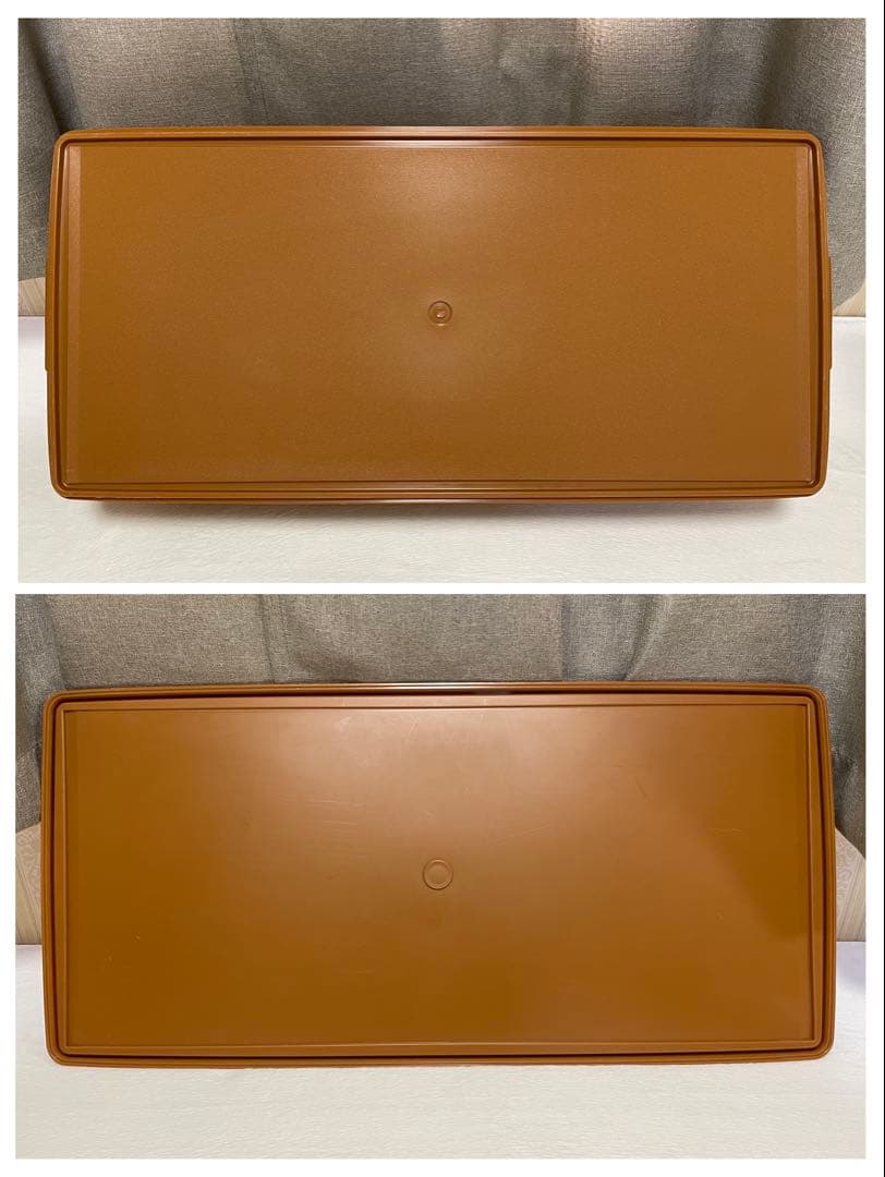 美品/2個セット/タッパーウェア/ディープ/ロング/スーパーケース/セピア②