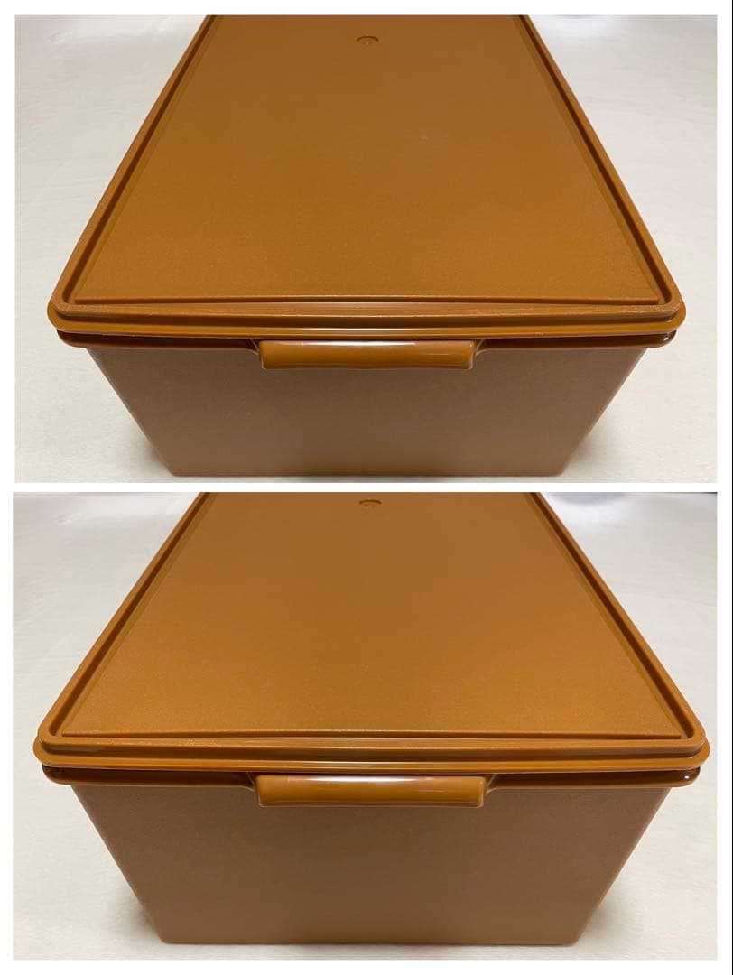 美品/2個セット/タッパーウェア/ディープ/ロング/スーパーケース/セピア②