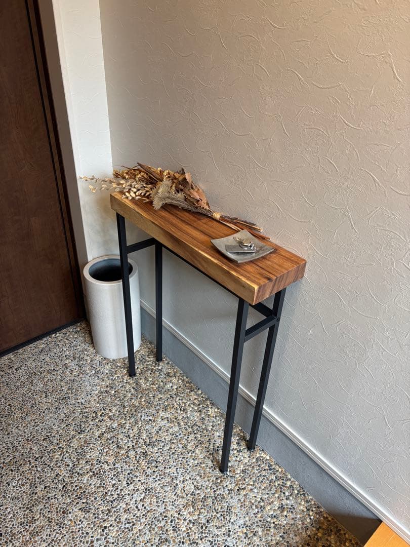 コンソールテーブル　一枚板　モンキーポッド