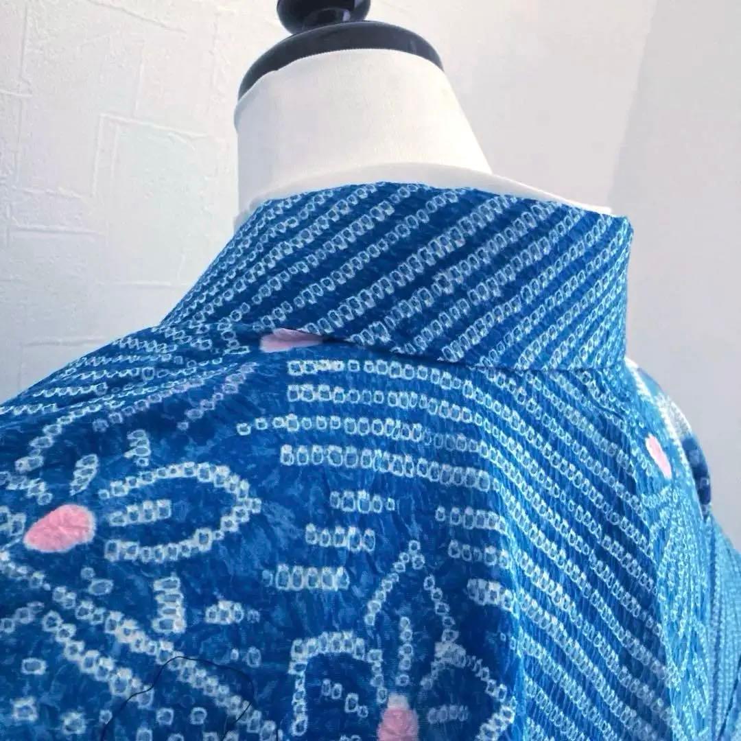 有松絞り　浴衣　鳴海絞り　未使用しつけ糸付　159cm 絞り浴衣　No.200