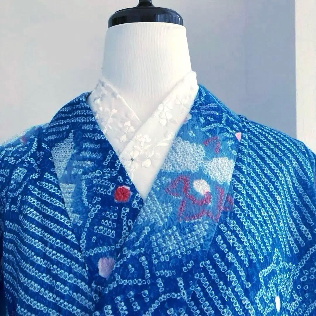 有松絞り　浴衣　鳴海絞り　未使用しつけ糸付　159cm 絞り浴衣　No.200