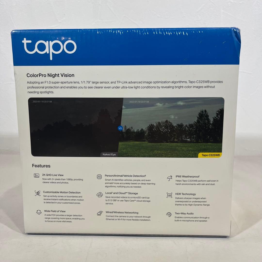 【新品】 Tapo C325WB 2K QHD 防犯カメラ 屋外 防水防塵