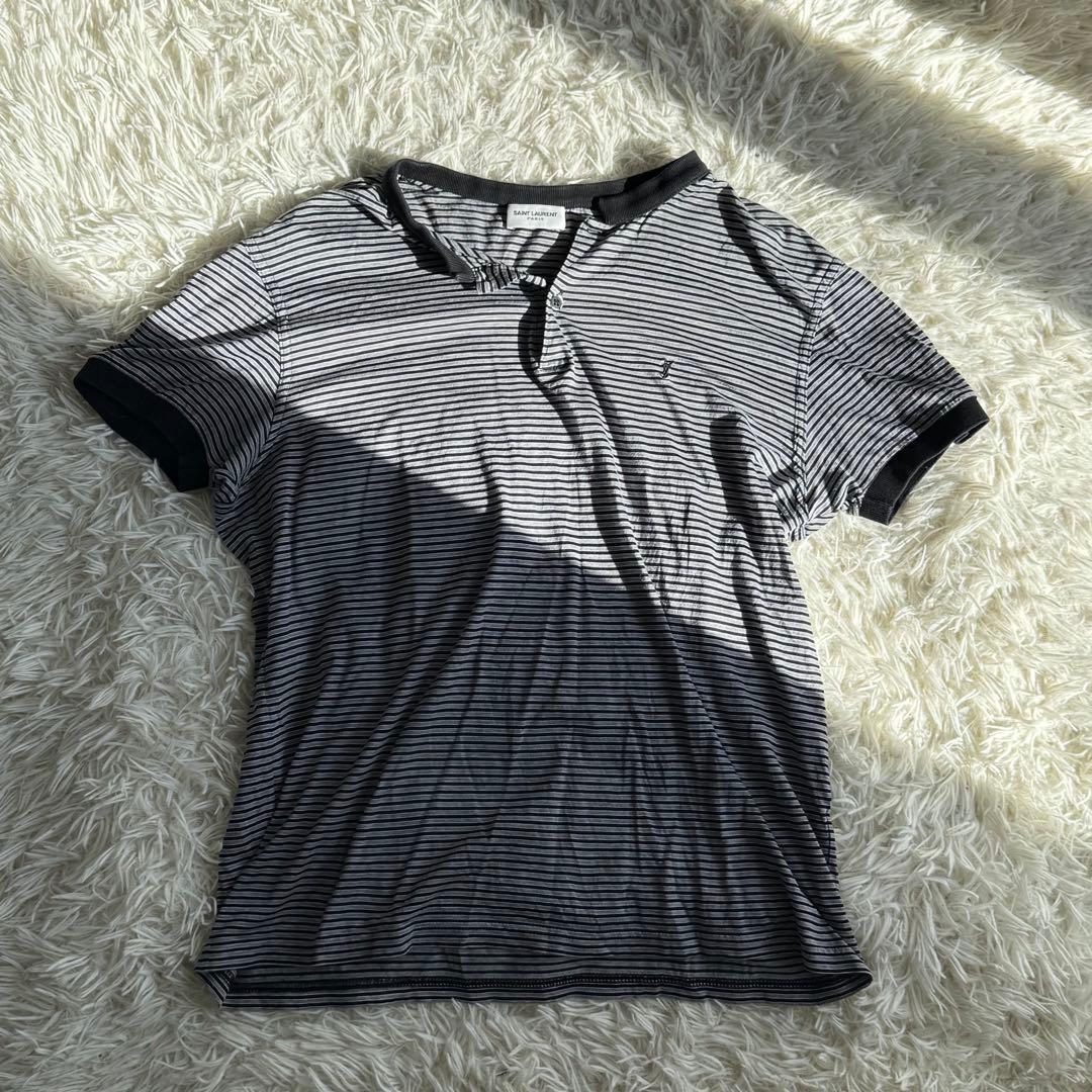 SAINTLAURENT カサンドラ　ボーダー　半袖　ポロシャツ　Sサイズ
