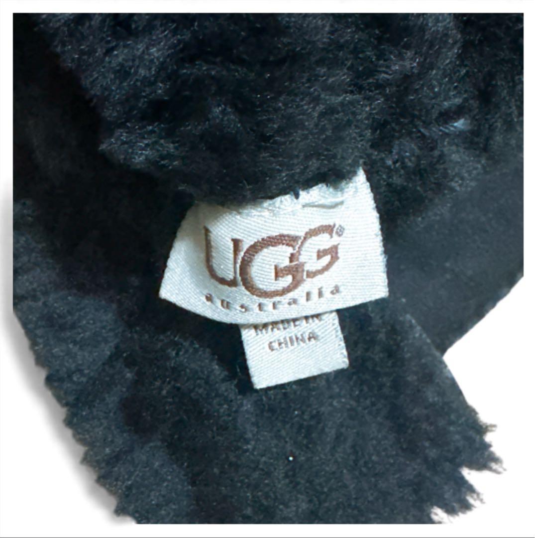 【UGG アグ】カフグローブ シープスキン ムートン手袋 S ロゴ レザー ボア