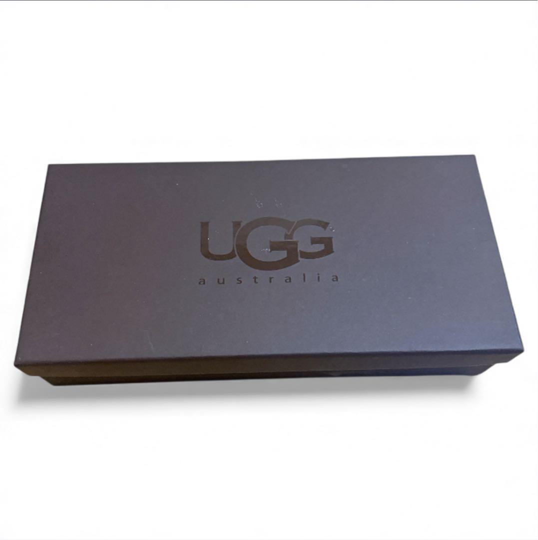 【UGG アグ】カフグローブ シープスキン ムートン手袋 S ロゴ レザー ボア