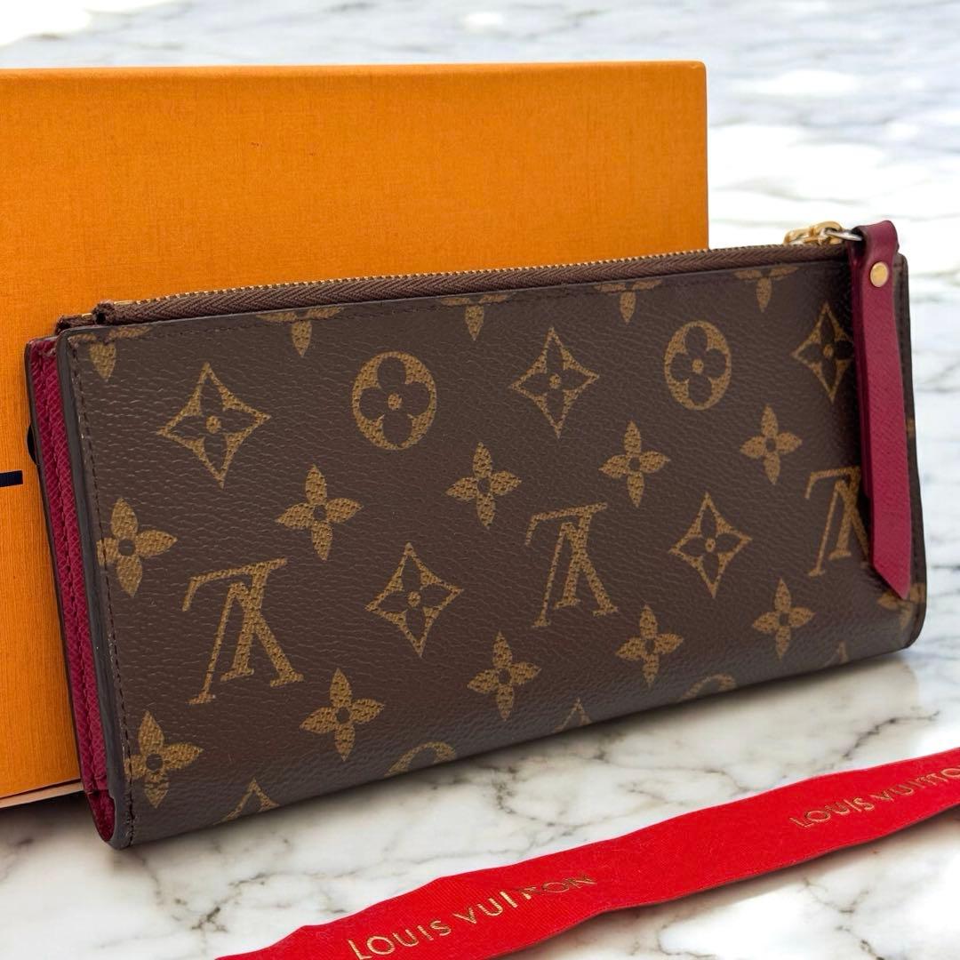 【極美品】ルイヴィトン　モノグラム　ポルトフォイユ・アデル　フューシャ　長財布