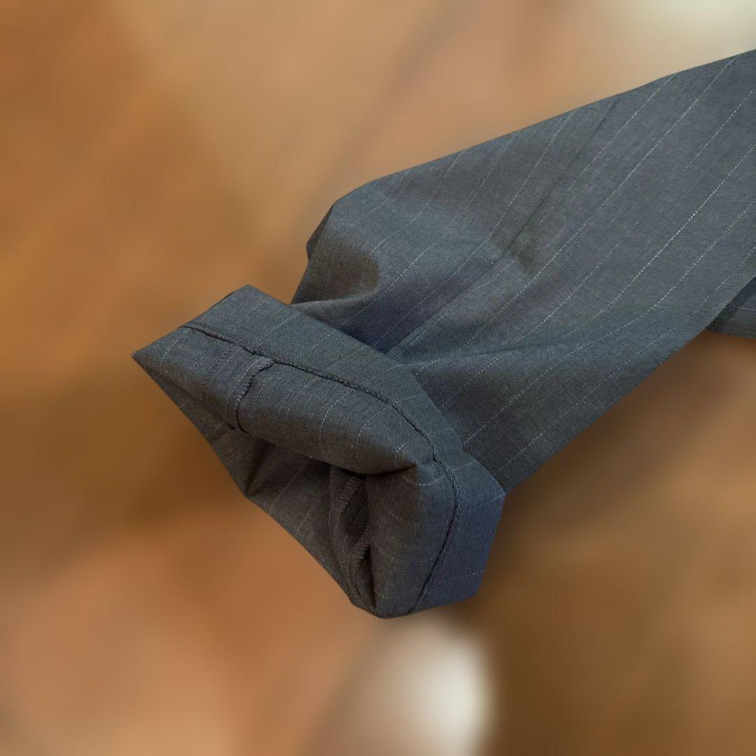 LARDINI ダブルブレストスーツ グレー ピンストライプ