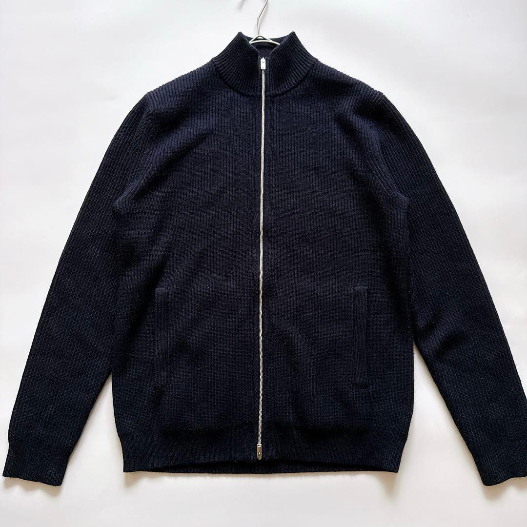 セオリー ドライバーズニット ダブルジップ ウール ハイネック ネイビー M