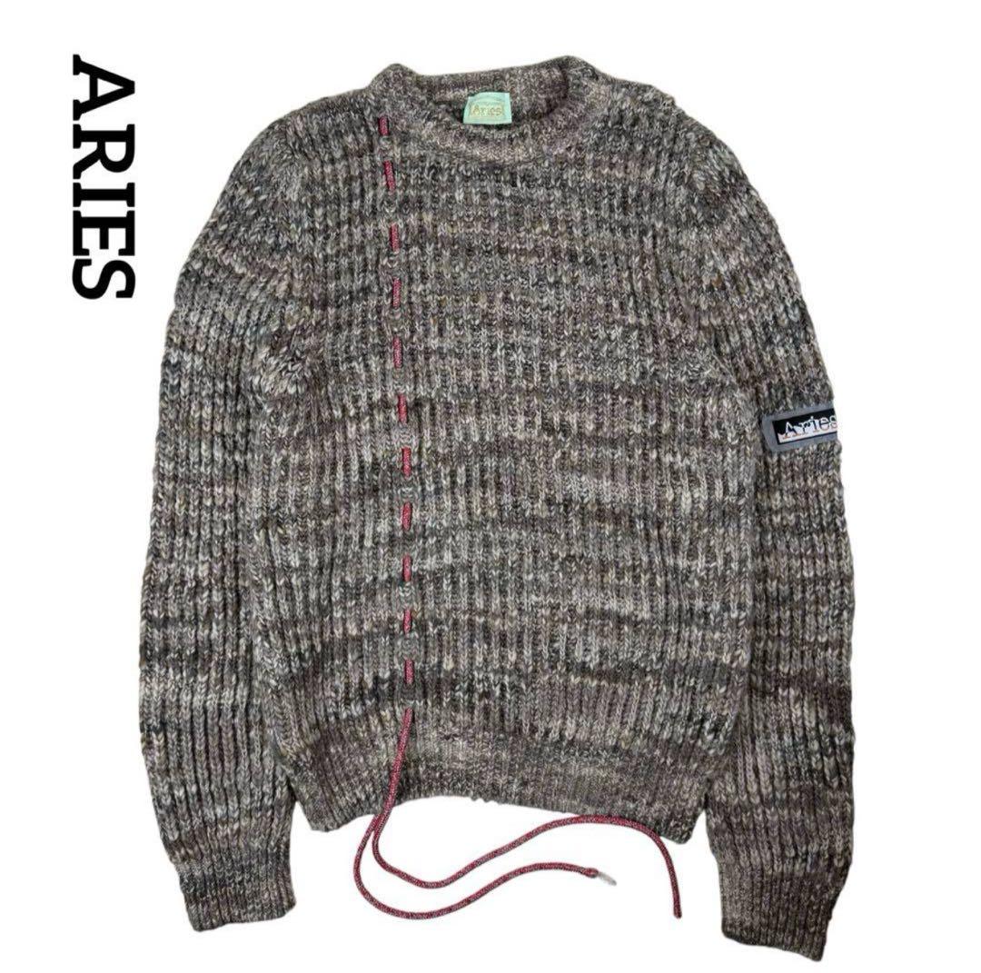 ARIES アリエス　ドローストリングコードニットセーター プルオーバーニット