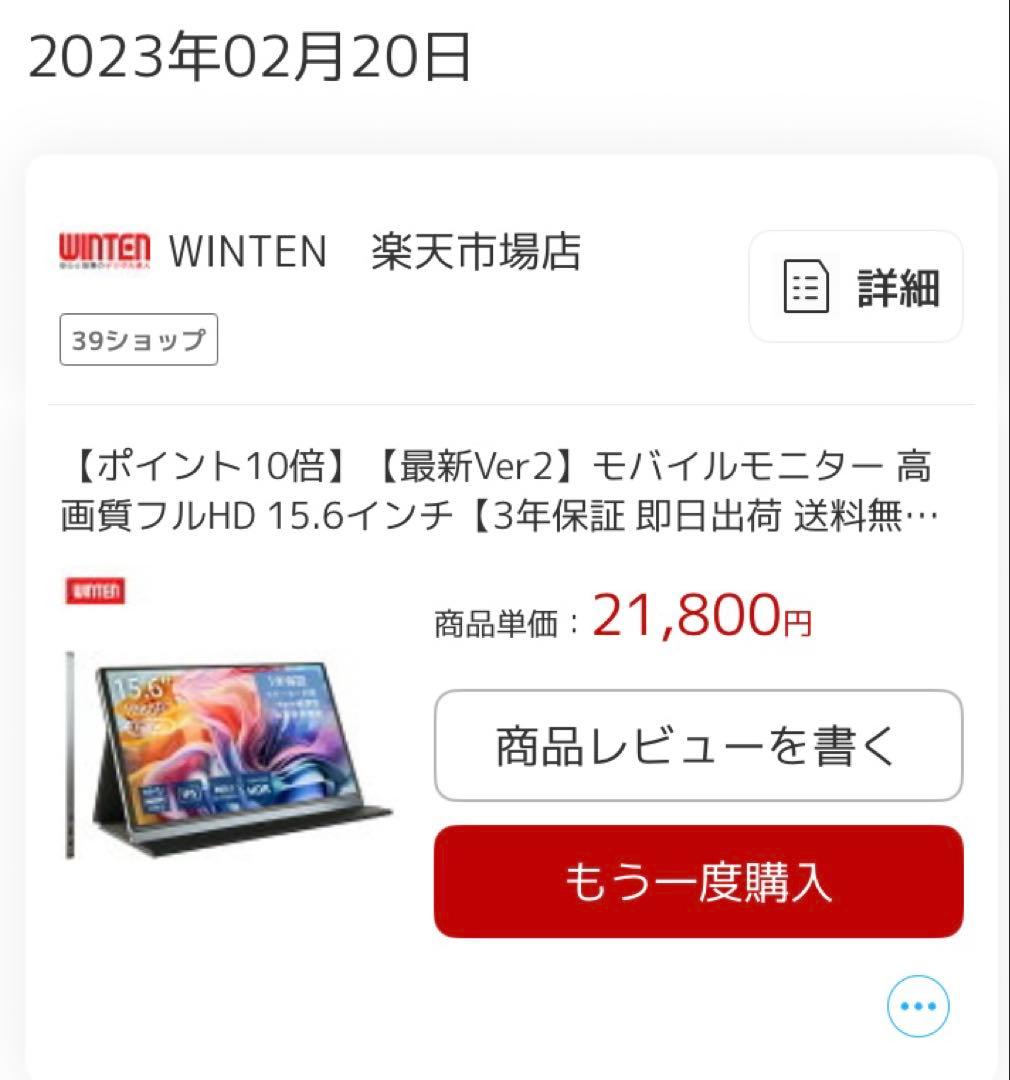 WINTEN WT-156H2-BS モバイルモニター 15.6インチ