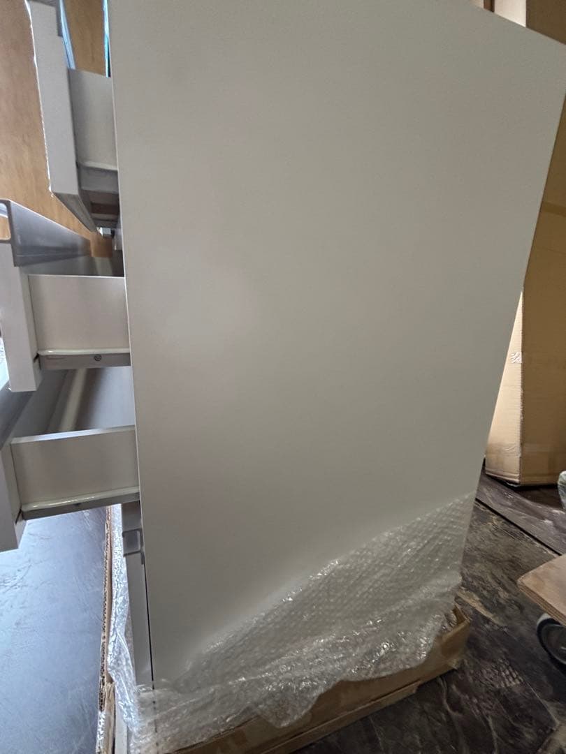 木製全面、鏡面ポリ上部ステンレス大型キッチンカウンター