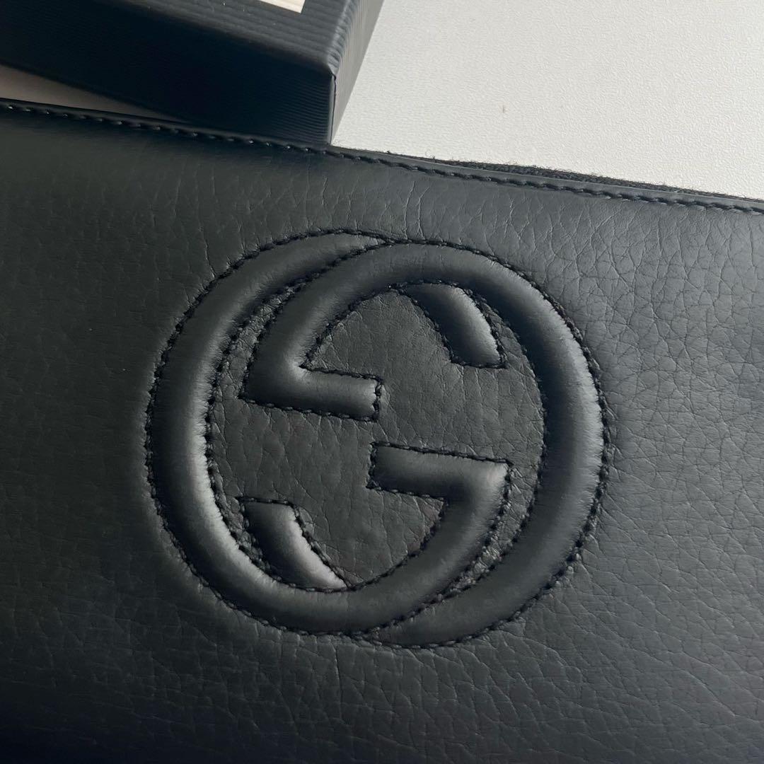 47 美品 GUCCI グッチ SOHO 長財布 ラウンドファスナー