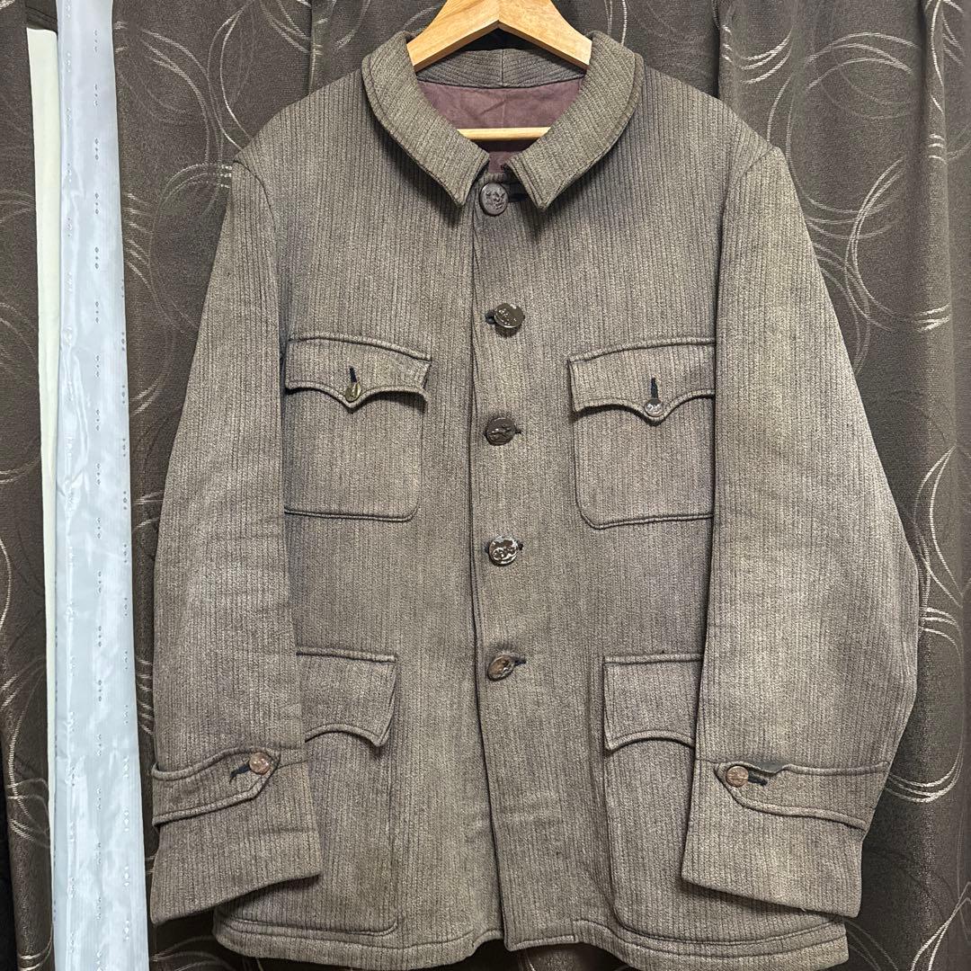 50s動物ボタン フレンチハンティングジャケット コットンピケ