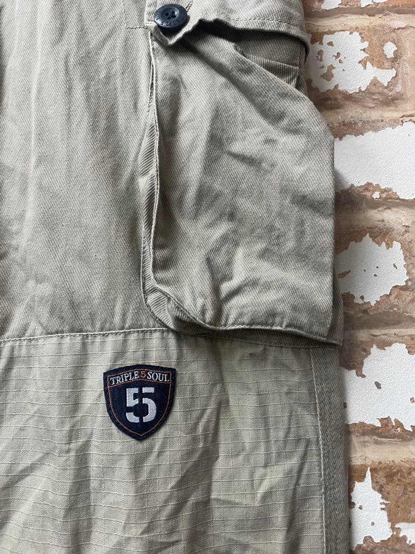 90s トリプルファイブソウル　555Soul カーゴパンツ ベージュ　古着