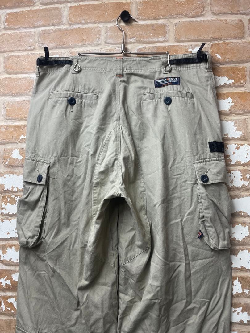 90s トリプルファイブソウル　555Soul カーゴパンツ ベージュ　古着