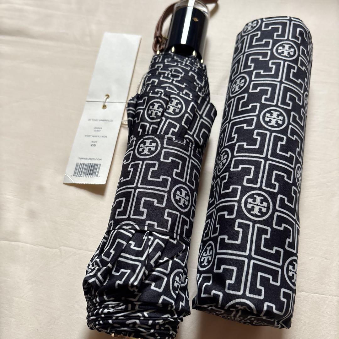 Tory Burch 折りたたみ傘 ネイビー/ホワイト