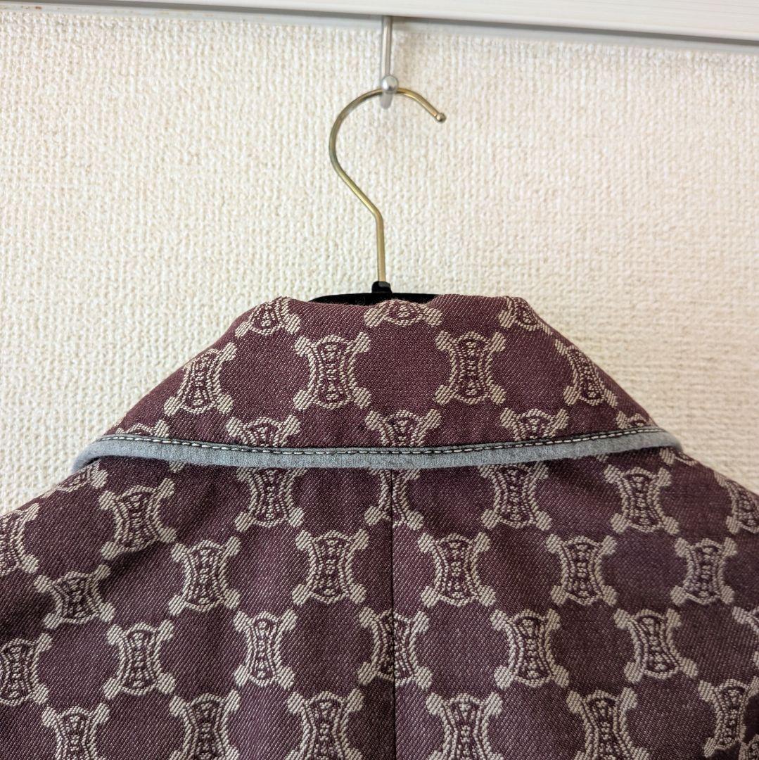 CELINE マカダム柄 Pコート 36 ハンガー付