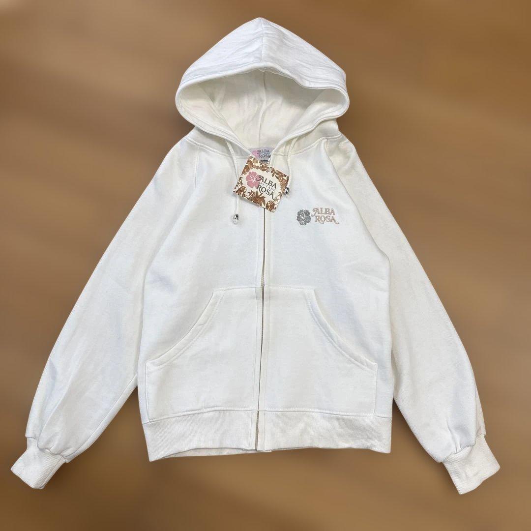 新品　ALBAROSA アルバローザ 立体ロゴ 刺繍ロゴ ジップアップパーカー