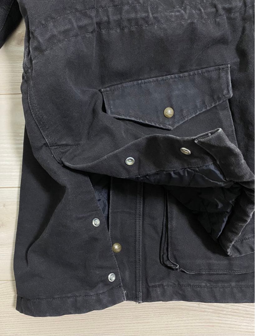 カーハート　ブラック　ジャケット　ダック生地　Carhartt　 襟コーデュロイ
