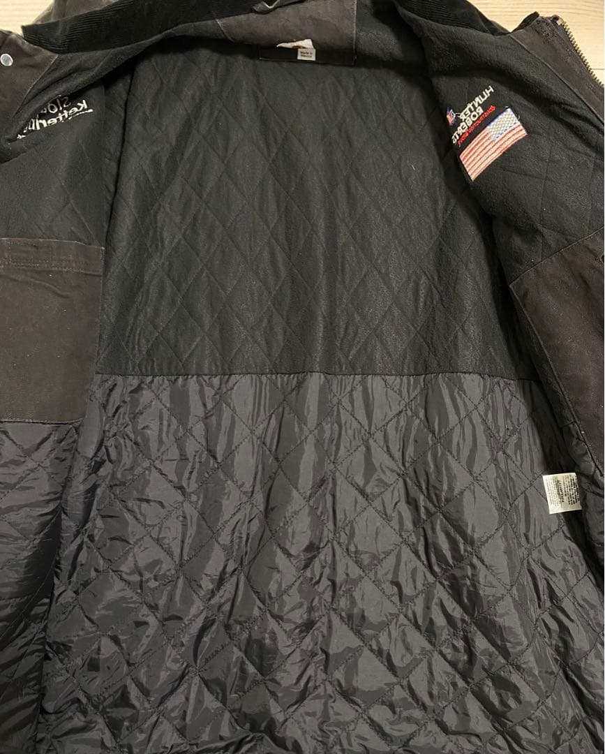 カーハート　ブラック　ジャケット　ダック生地　Carhartt　 襟コーデュロイ