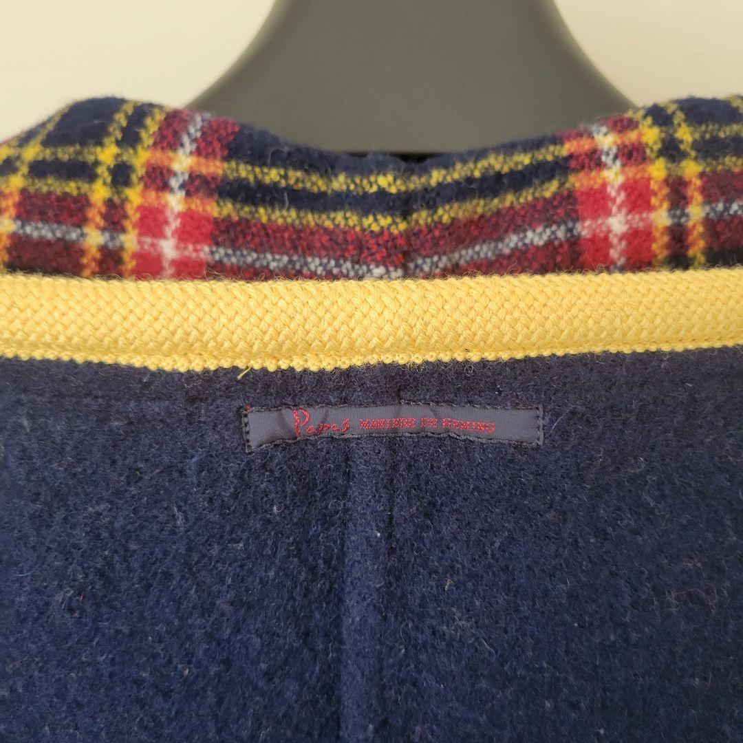 Papas /メルトンウール ダブルフェイス ダッフルコート ネイビー ミドル丈