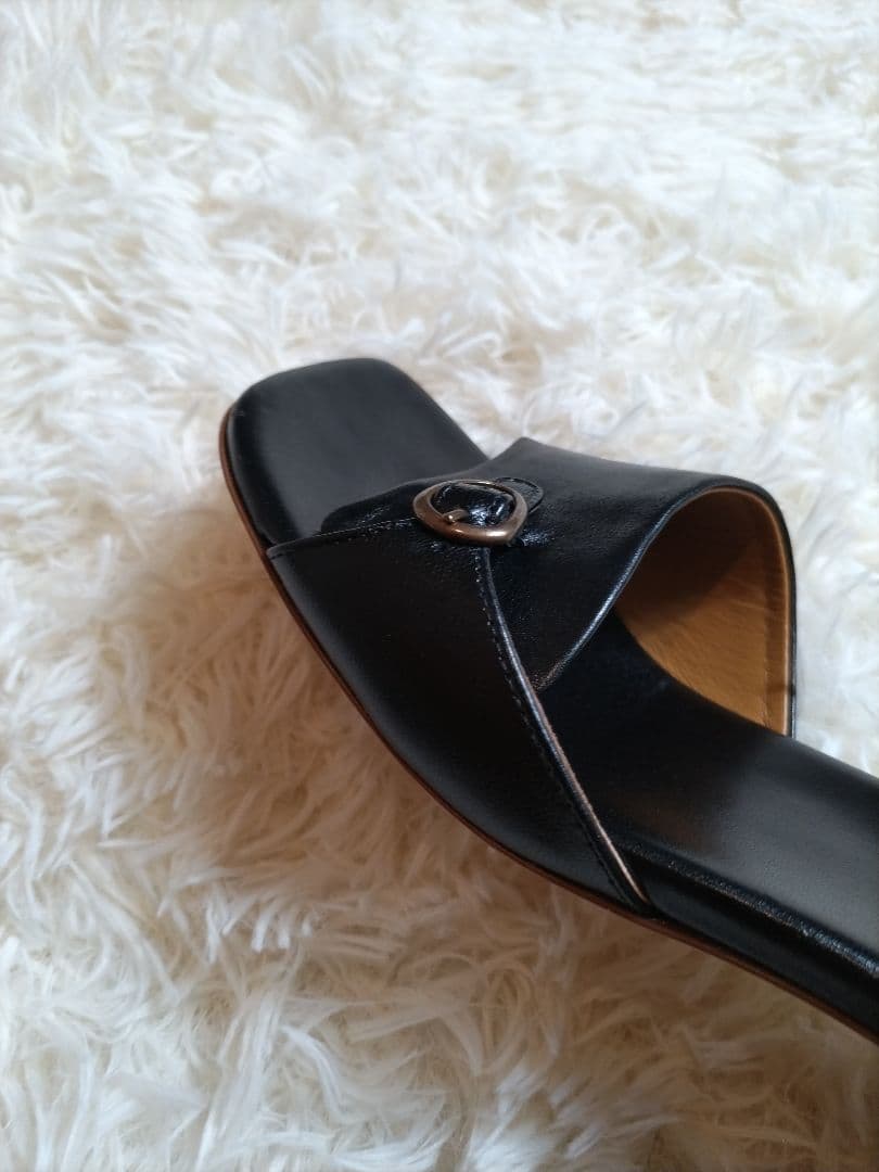 【美品】39 ファビオルスコーニ ミュール サンダル ブラック 24cm