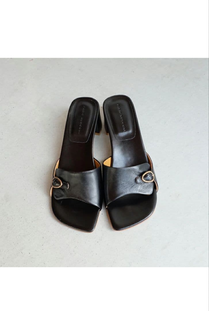 【美品】39 ファビオルスコーニ ミュール サンダル ブラック 24cm