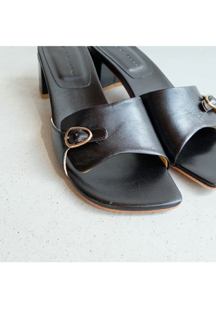 【美品】39 ファビオルスコーニ ミュール サンダル ブラック 24cm