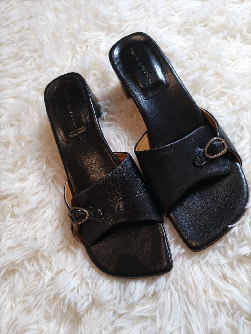 【美品】39 ファビオルスコーニ ミュール サンダル ブラック 24cm