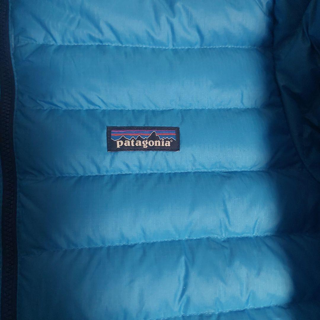 patagonia ダウンセーター フーディー STY8470 FA14 青 M