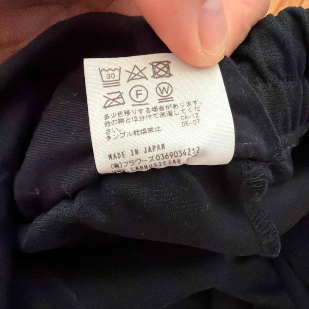 LAD MUSICIAN 黒スラックス ゴムウエスト ドローストリング付き