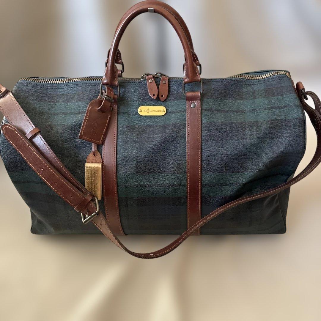 美品✨ラルフローレン ブラックウォッチ　2way ボストンバッグ　付属品 大きめ