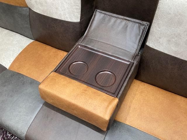 ソファーベッド　小テーブル付き　レザーファブリック　ソファ　新品