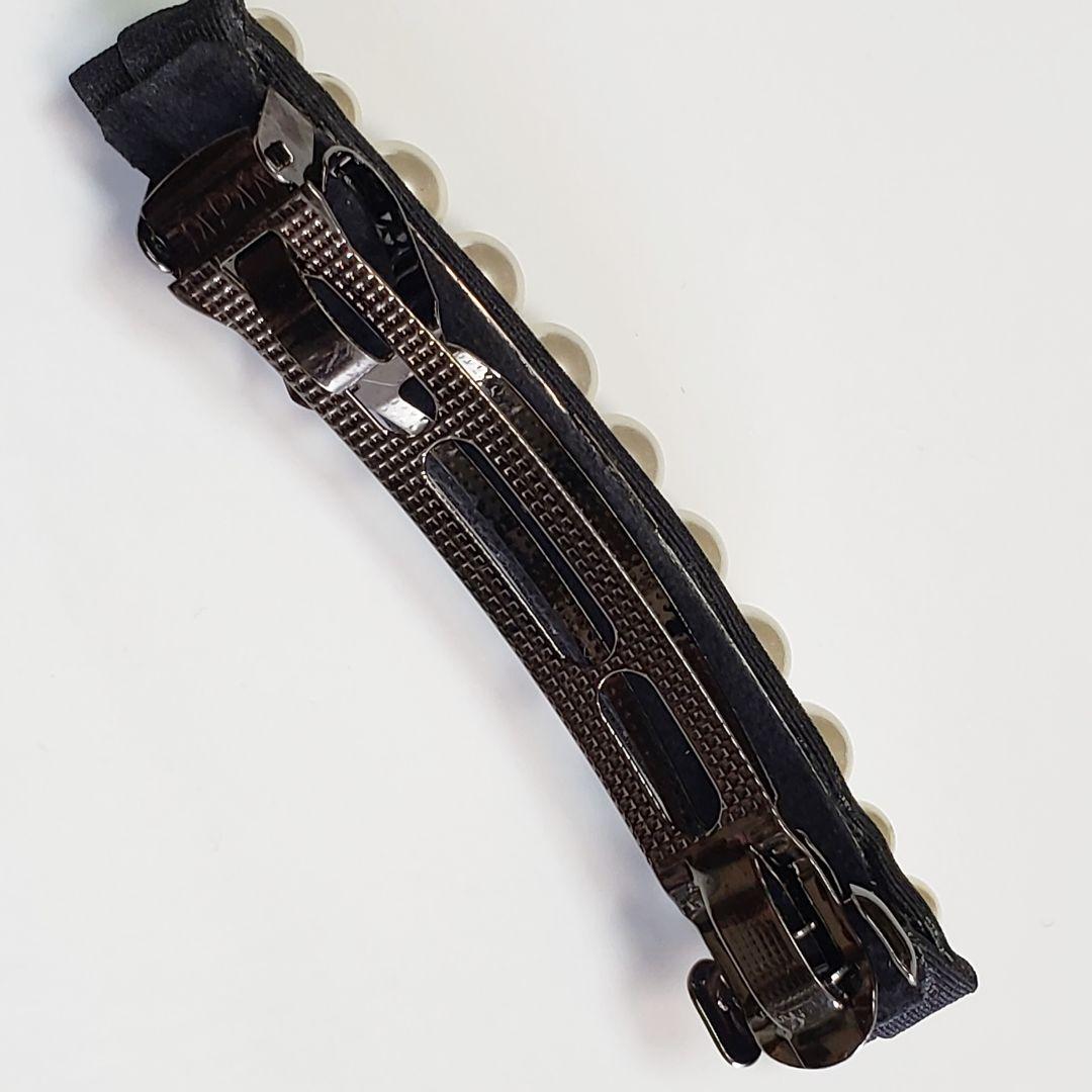 新品　コンプレックスビズ　パール　ブラック　スワロフスキー　バレッタ　セレモニー