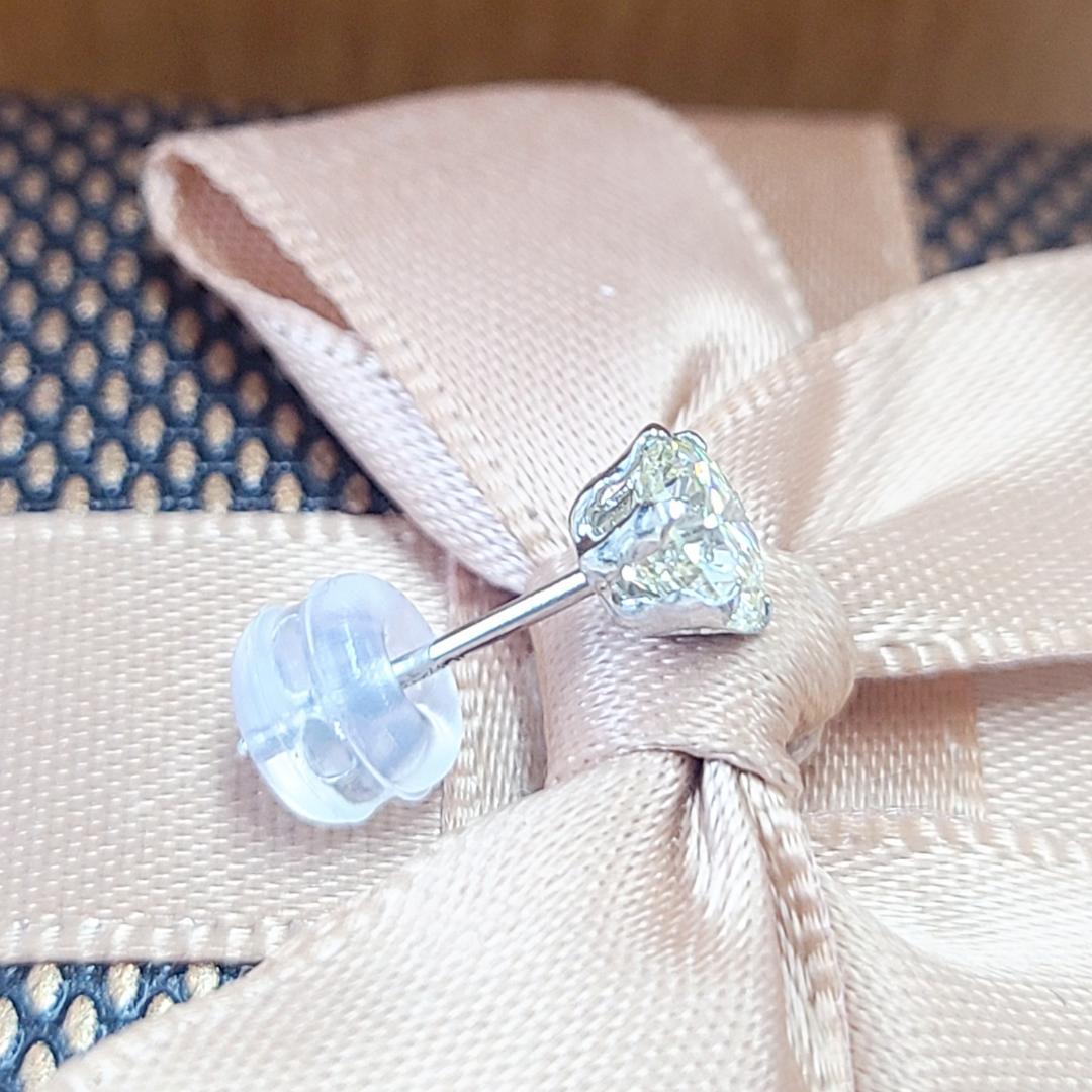 透明！ギラギラ！激安！0.447ct ダイヤモンド SI1プラチナ 片耳ピアス