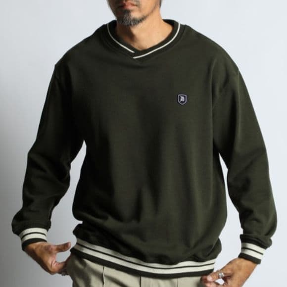 定価15400円未使用ダファーガレッジロゴＶネックトレーナーＭ 2025AW