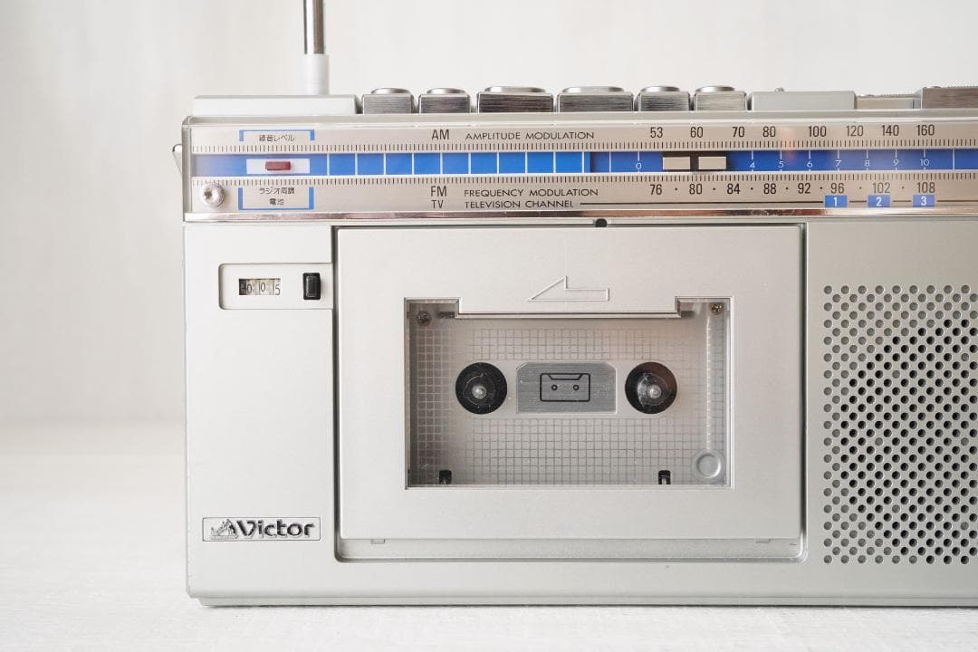 Victor 小型ラジカセ 動作品 カセットテープ・ラジオ可 昭和レトロ 美品