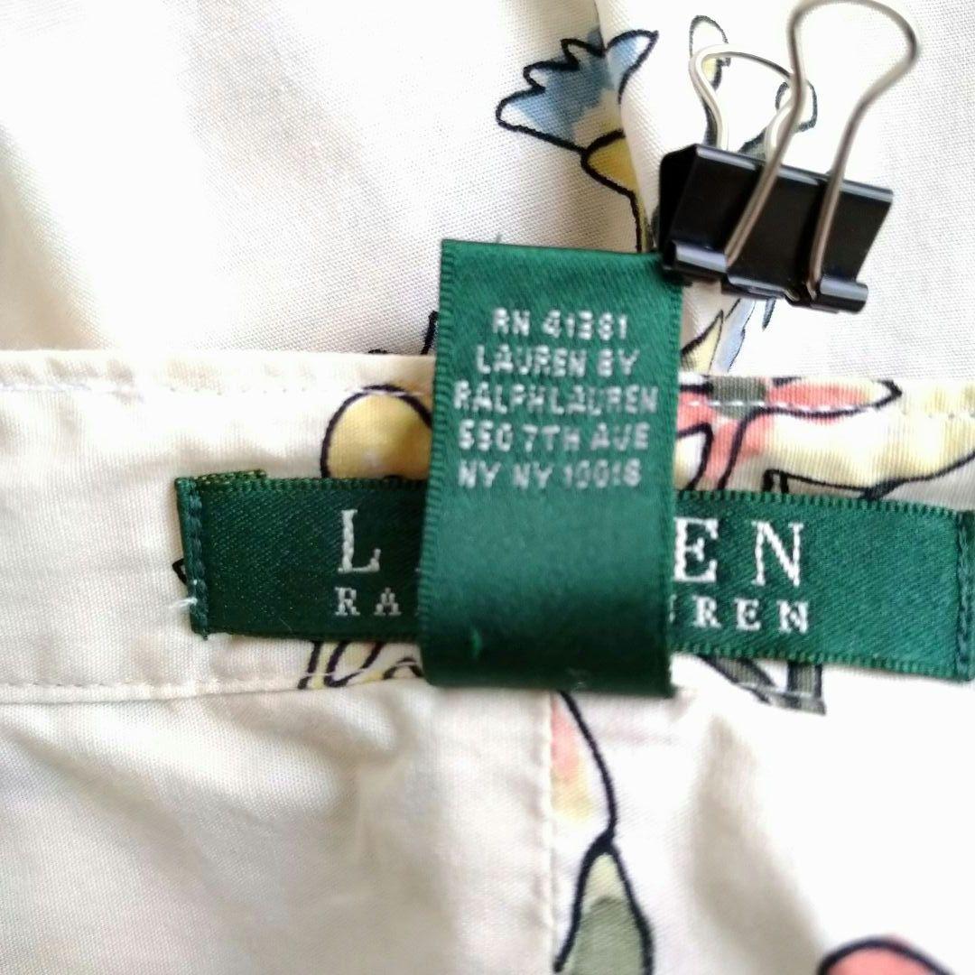 ローレンラルフローレン 花柄 五分袖 チュニック ボタニカル 3L