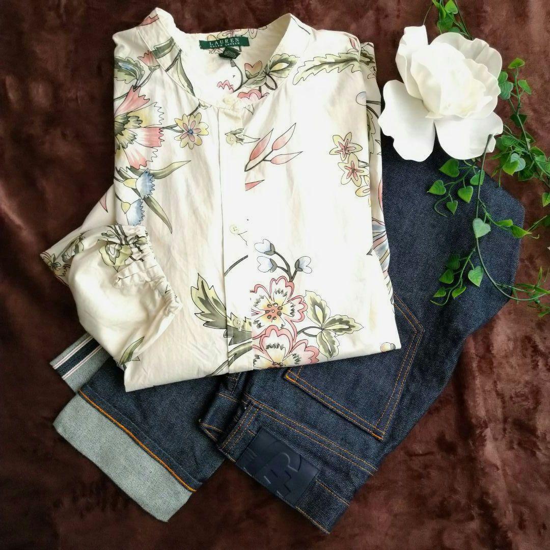 ローレンラルフローレン 花柄 五分袖 チュニック ボタニカル 3L