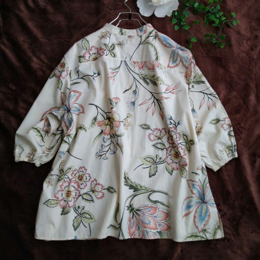 ローレンラルフローレン 花柄 五分袖 チュニック ボタニカル 3L