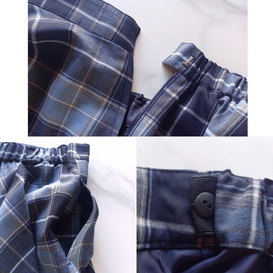 ポンポネット♥️150 卒服　卒業　お受験　フォーマル　青　チェック　冠婚葬祭