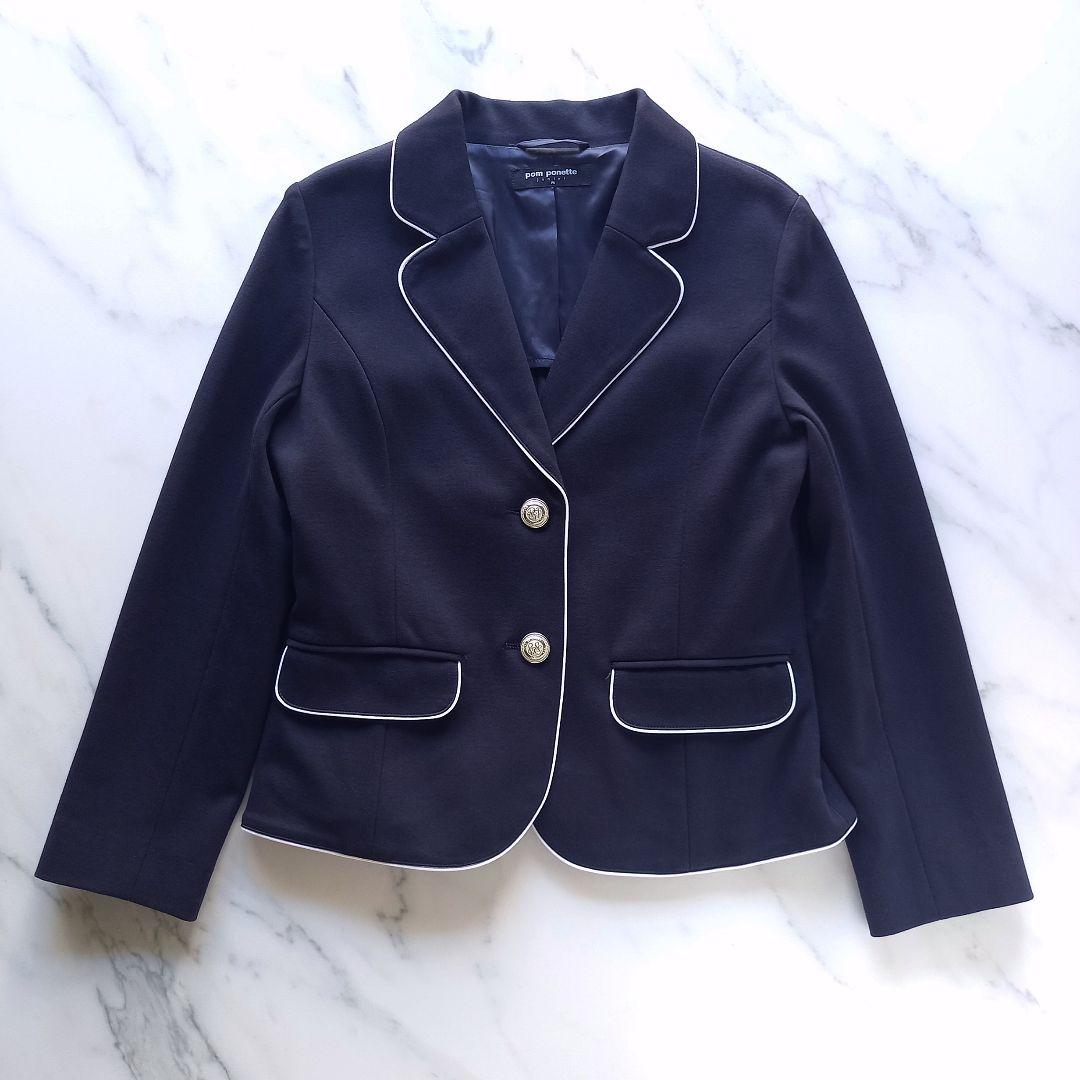 ポンポネット♥️150 卒服　卒業　お受験　フォーマル　青　チェック　冠婚葬祭