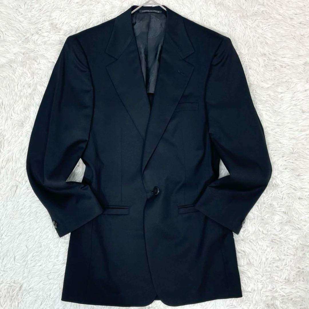 美品✨ヴェルサーチ スーツ セットアップ ストレッチ 裏地メデューサ 背抜き 黒