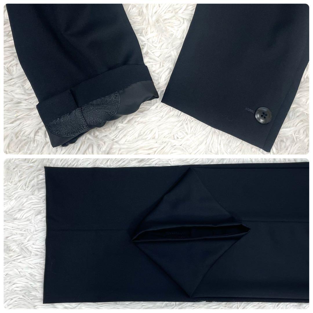 美品✨ヴェルサーチ スーツ セットアップ ストレッチ 裏地メデューサ 背抜き 黒