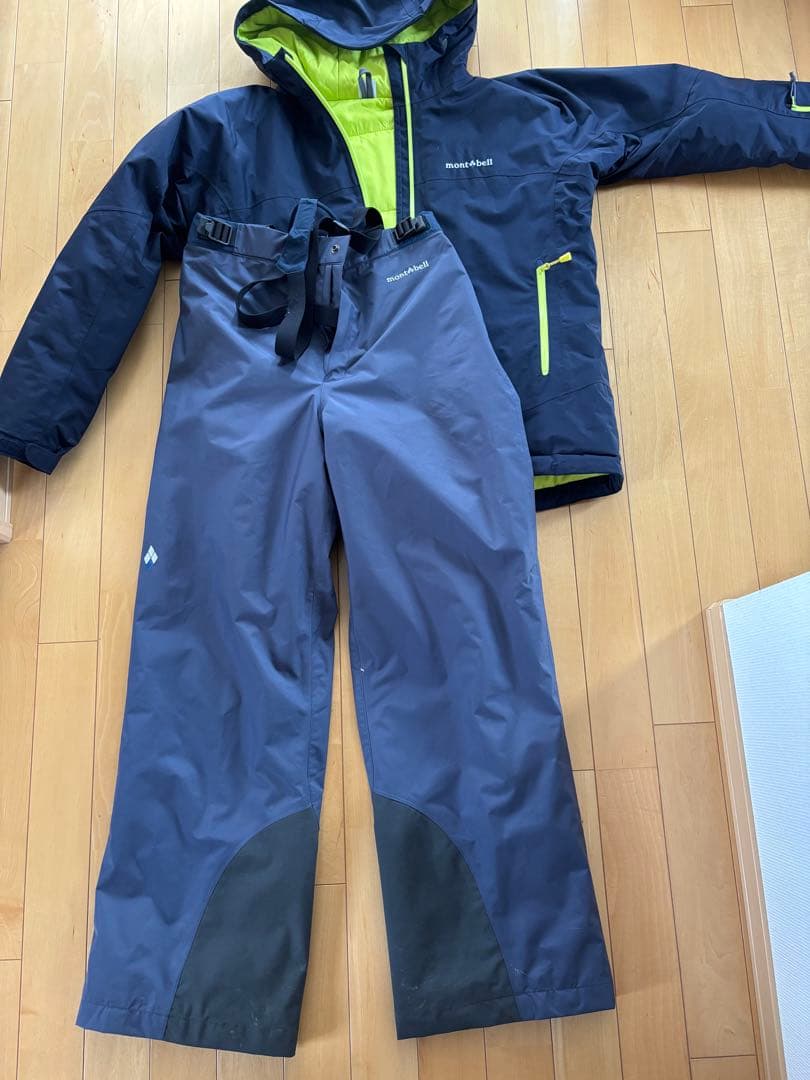 mont-bell 子供用スキーウェア ネイビー/ライム