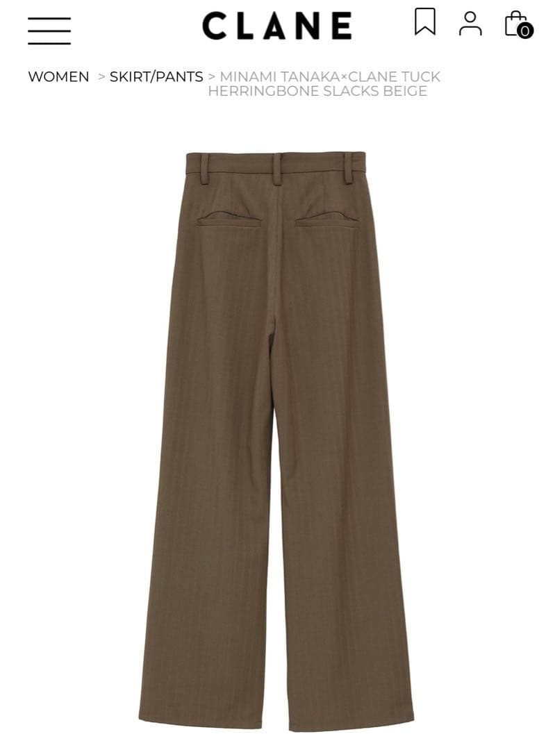 田中みなみ×CLANE TUCK HERRINGBONE SLACKS