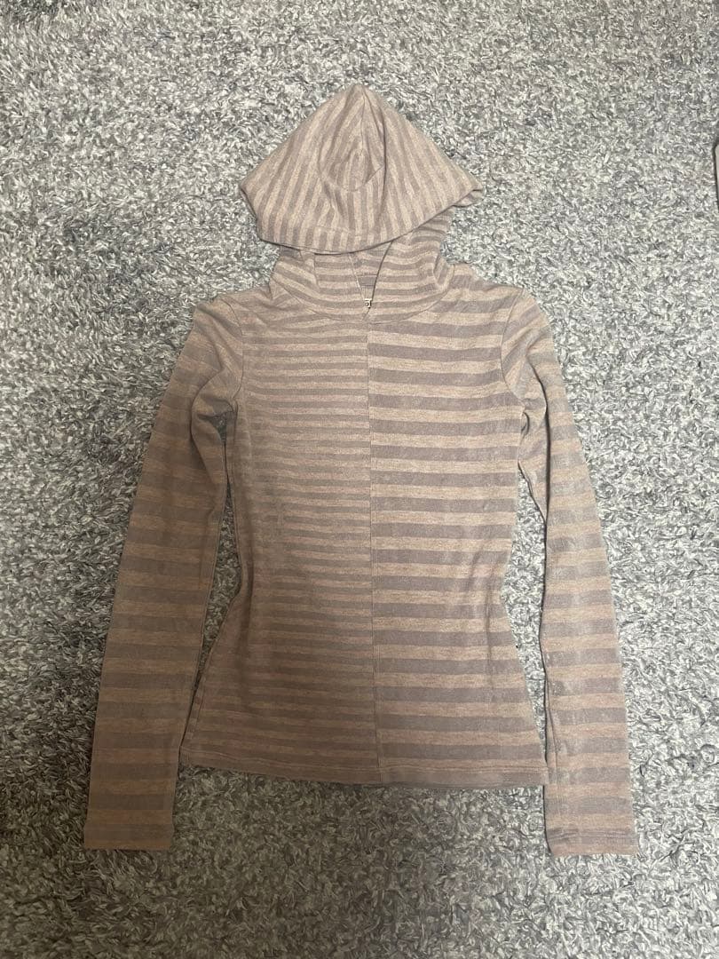 トップス coyseio mixed stripe hoodie purple