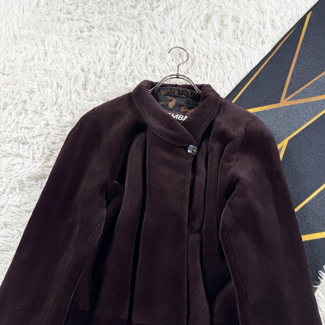 美品 総丈100㎝ エンバ シェアードミンク カシス コート ロング AA015